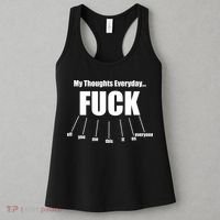 My Thoughts Everyday Fuck Everything Funny Meme Women's Tank Top thumb 3