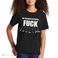 My Thoughts Everyday Fuck Everything Funny Meme Kids T-Shirt thumb 2