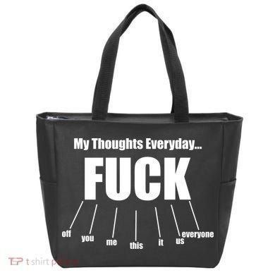 My Thoughts Everyday Fuck Everything Funny Meme Tote Bag