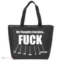 My Thoughts Everyday Fuck Everything Funny Meme Tote Bag thumb 0