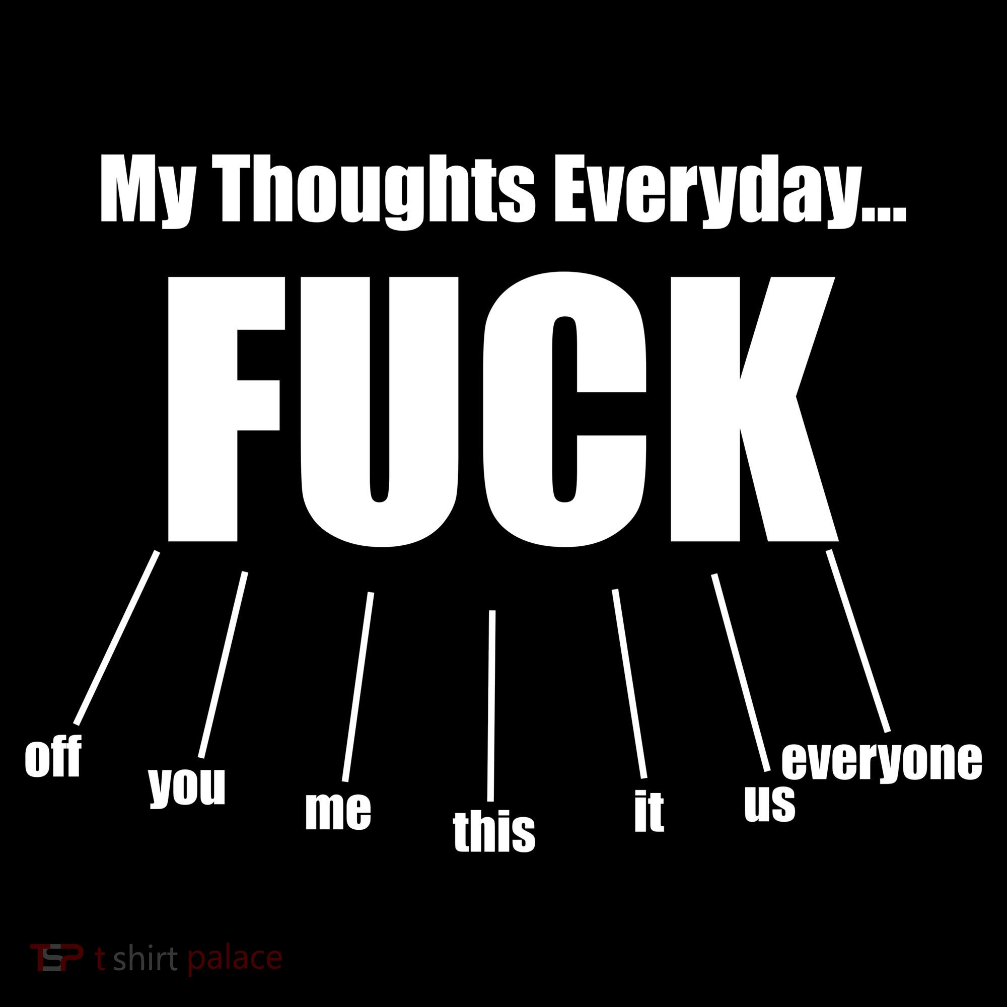 My Thoughts Everyday Fuck Everything Funny Meme Tote Bag