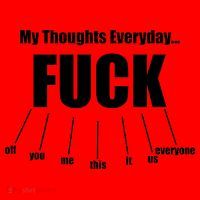 My Thoughts Everyday Fuck Everything Funny Meme Santa Hat thumb 1