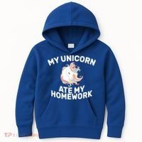 My Unicorn Ate My Homework Kids Hoodie thumb 0