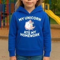 My Unicorn Ate My Homework Kids Hoodie thumb 3