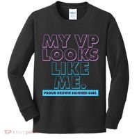 My VP Looks Like Me Proud Brown Skinned Girl Kids Long Sleeve Shirt thumb 0