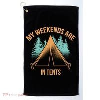 My Weekends Are In Tents Golf Towel thumb 0