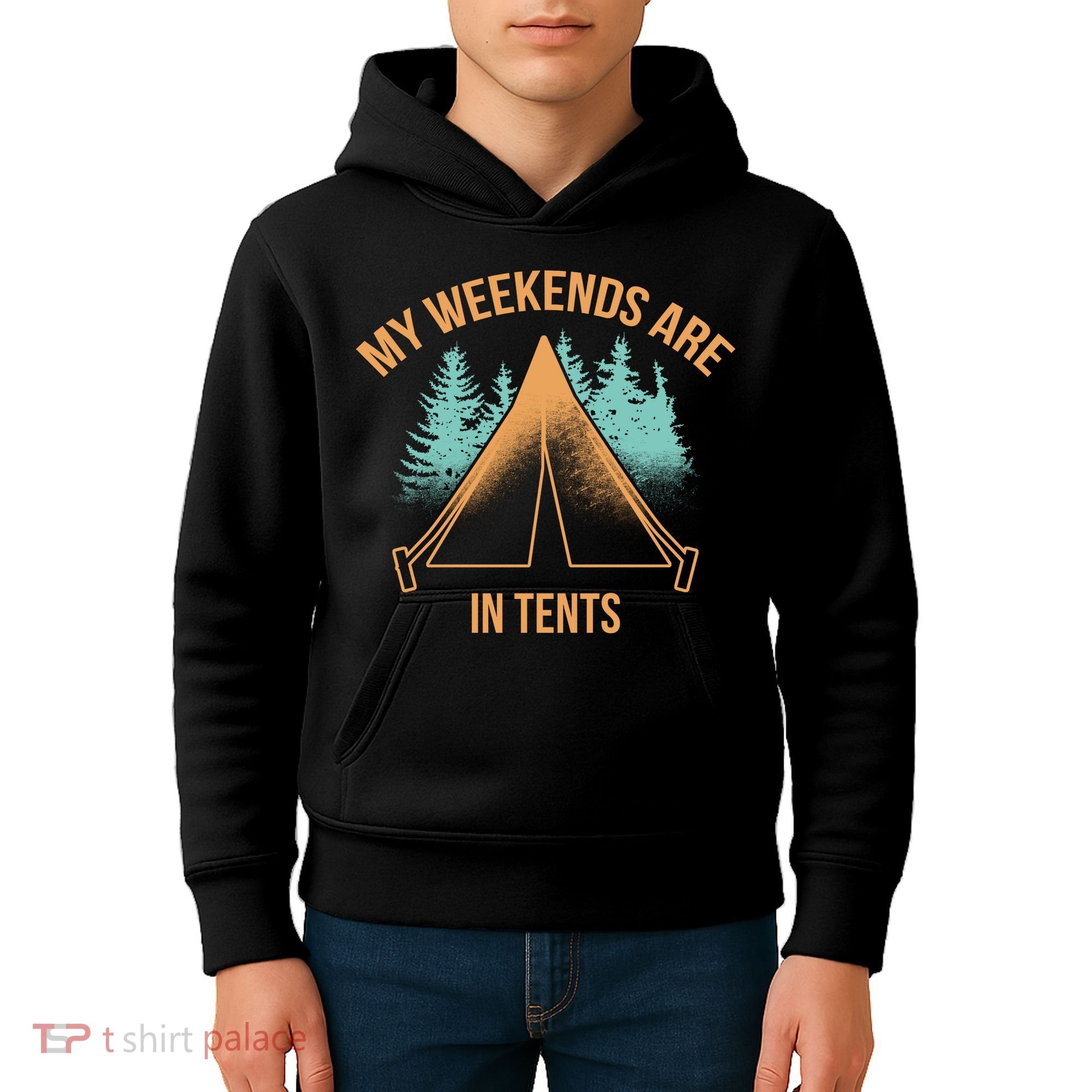 My Weekends Are In Tents Kids Hoodie
