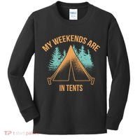 My Weekends Are In Tents Kids Long Sleeve Shirt thumb 0