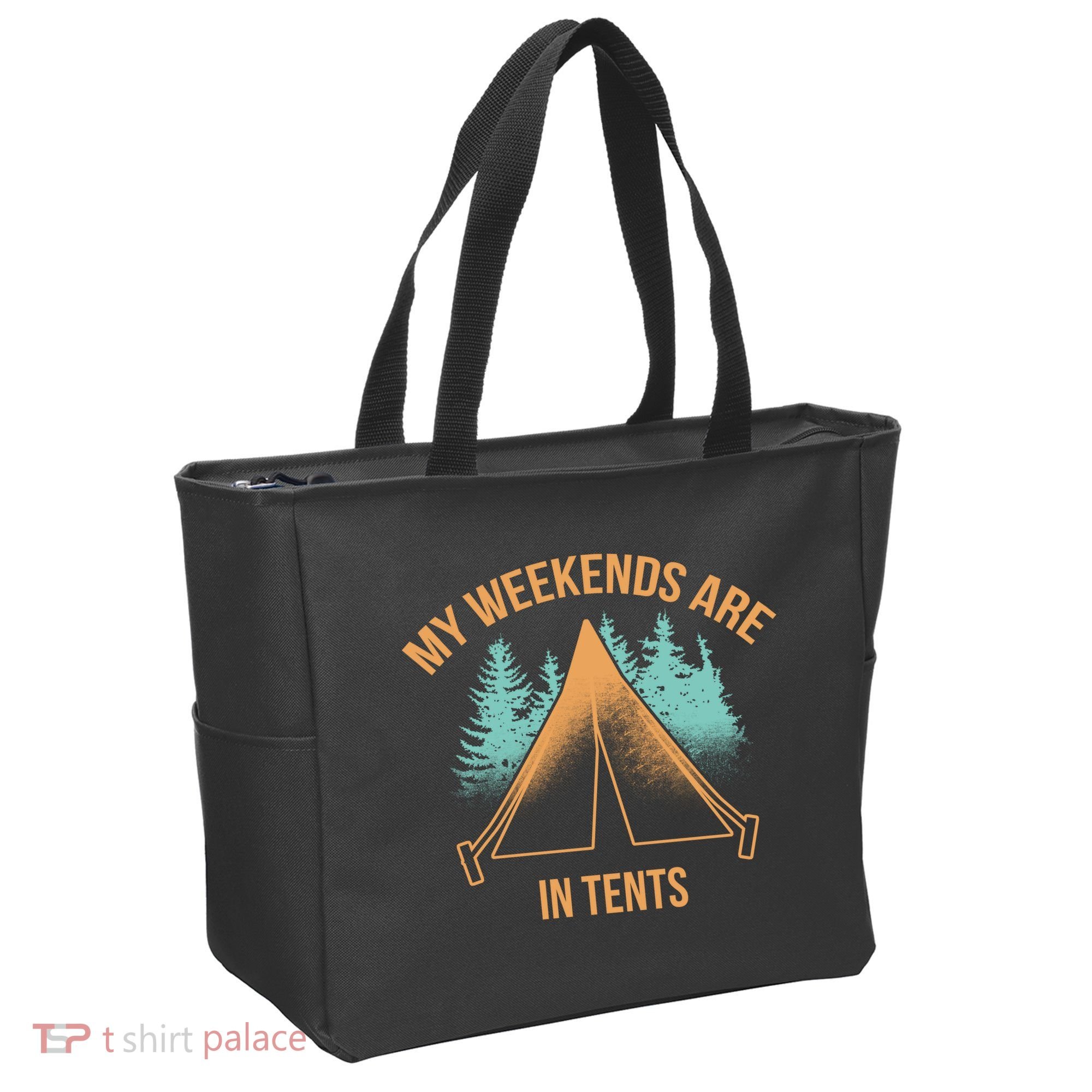 My Weekends Are In Tents Tote Bag