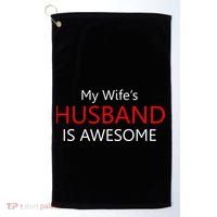 My Wife's Husband Is Awesome Golf Towel thumb 0