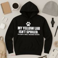 My Yellow Lab Isn't Spoiled Hoodie thumb 3
