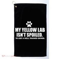 My Yellow Lab Isn't Spoiled Golf Towel thumb 0