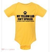 My Yellow Lab Isn't Spoiled Baby Bodysuit thumb 0