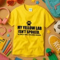 My Yellow Lab Isn't Spoiled Kids T-Shirt thumb 3