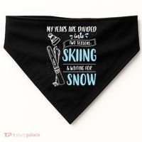 My Years Are Divided Into Two Seasons Skiling Waiting For Snow Christmas Nerd USA-Made Doggie Bandana thumb 0