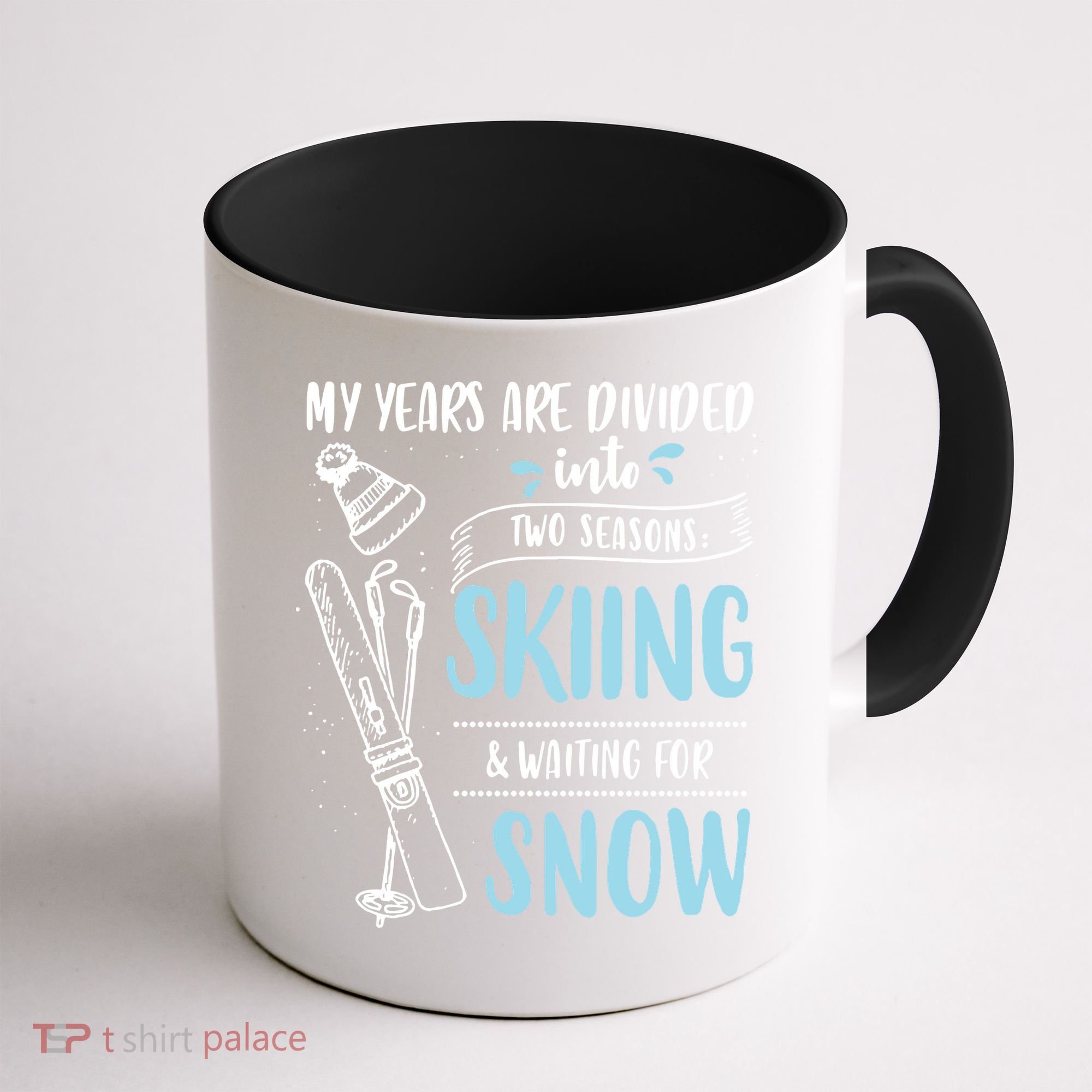 My Years Are Divided Into Two Seasons Skiling Waiting For Snow Christmas Nerd Coffee Mug