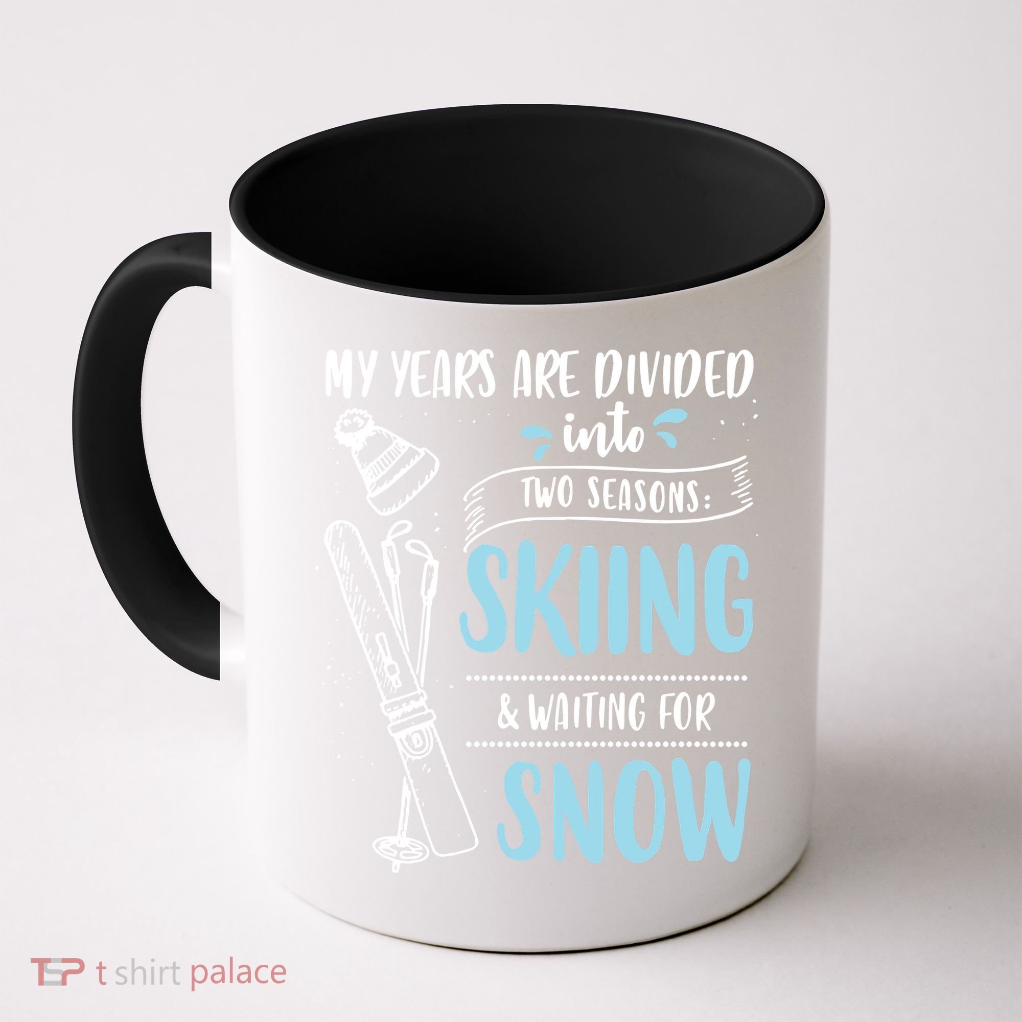 My Years Are Divided Into Two Seasons Skiling Waiting For Snow Christmas Nerd Coffee Mug