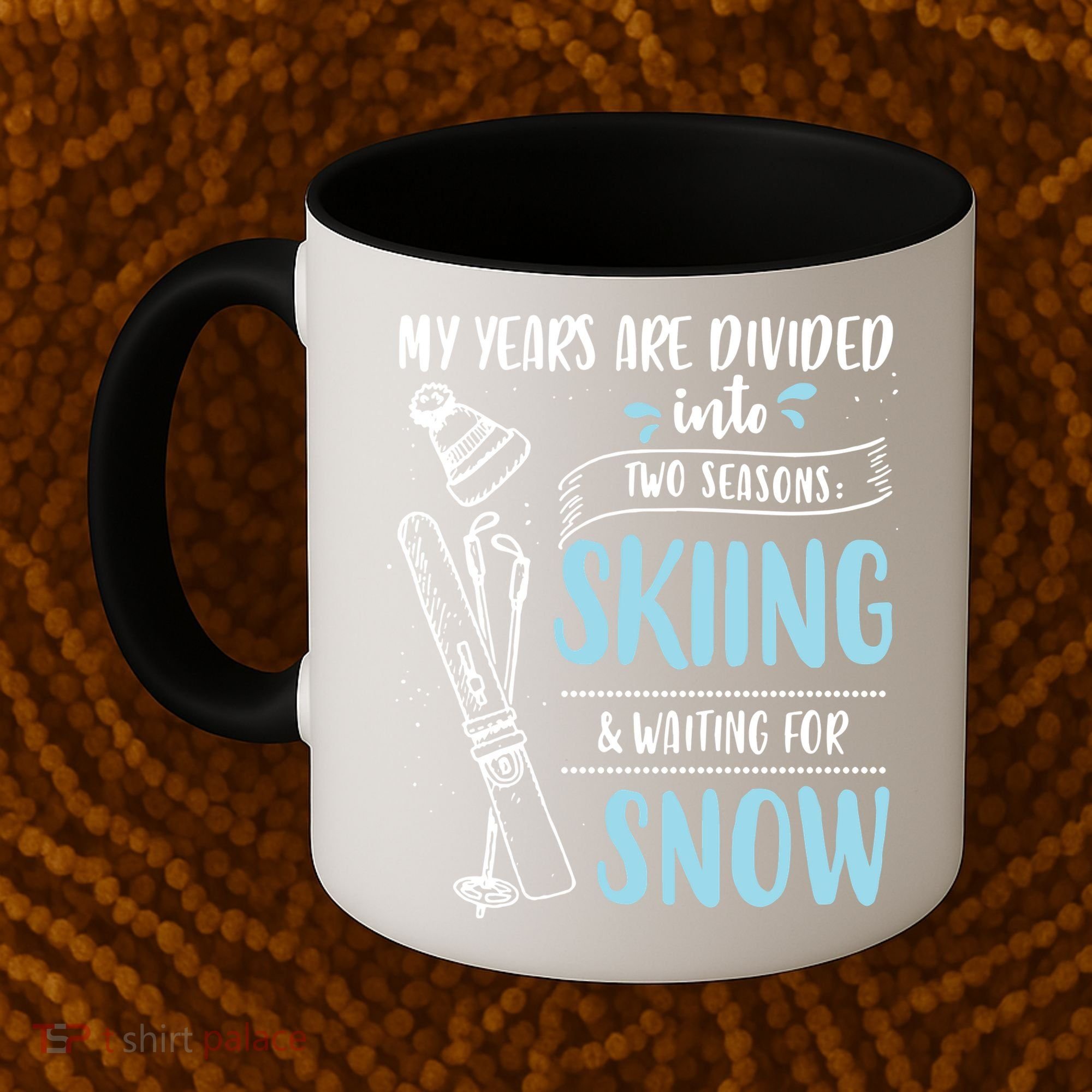 My Years Are Divided Into Two Seasons Skiling Waiting For Snow Christmas Nerd Coffee Mug