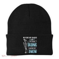 My Years Are Divided Into Two Seasons Skiling Waiting For Snow Christmas Nerd Beanie thumb 0