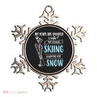 My Years Are Divided Into Two Seasons Skiling Waiting For Snow Christmas Nerd Ornament thumb 0