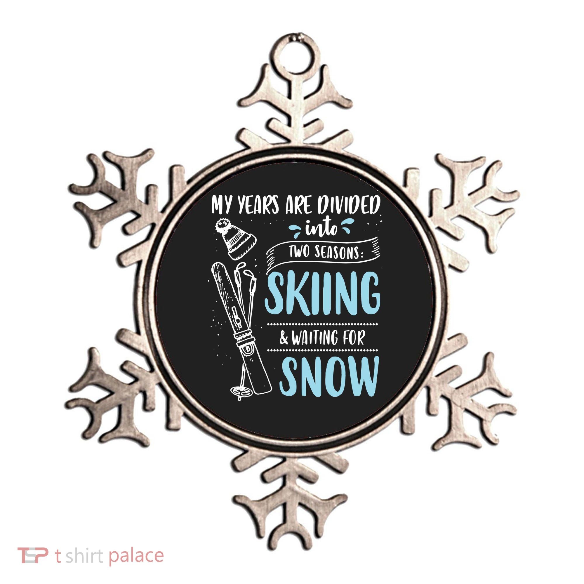 My Years Are Divided Into Two Seasons Skiling Waiting For Snow Christmas Nerd Ornament
