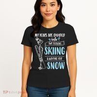 My Years Are Divided Into Two Seasons Skiling Waiting For Snow Christmas Nerd Women's T-Shirt thumb 4