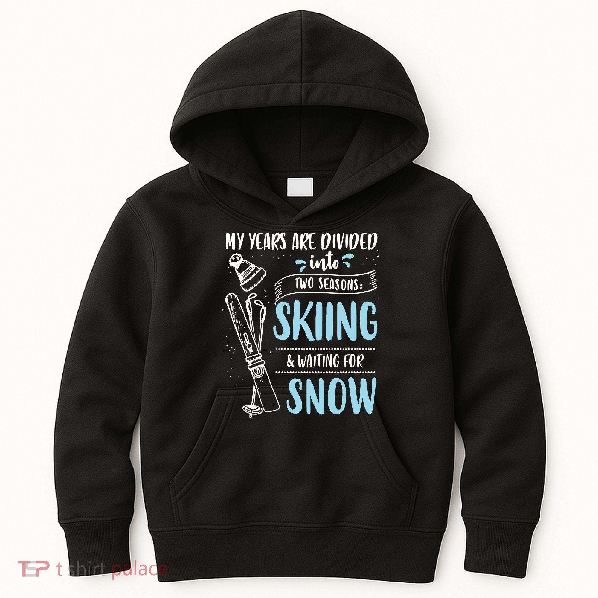 My Years Are Divided Into Two Seasons Skiling Waiting For Snow Christmas Nerd Kids Hoodie