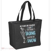 My Years Are Divided Into Two Seasons Skiling Waiting For Snow Christmas Nerd Tote Bag thumb 2