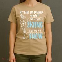 My Years Are Divided Into Two Seasons Skiling Waiting For Snow Christmas Nerd T-Shirt thumb 4