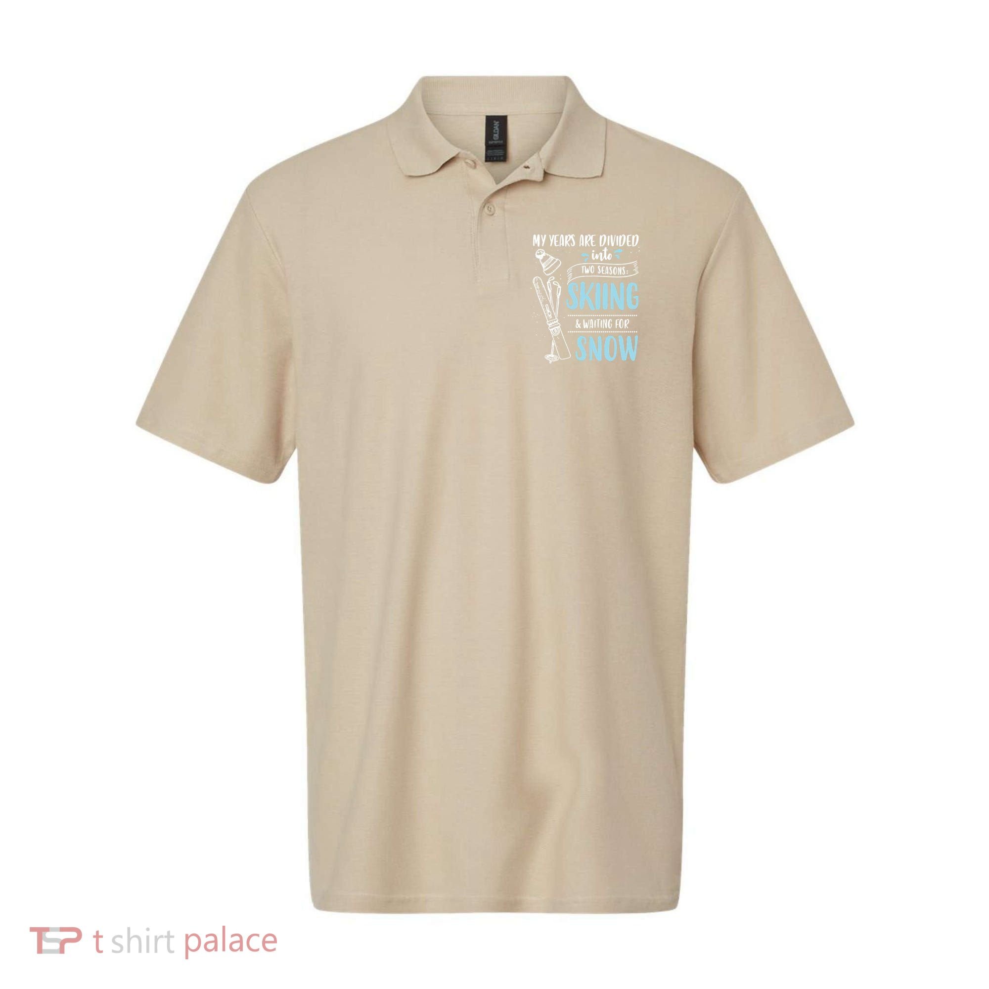 My Years Are Divided Into Two Seasons Skiling Waiting For Snow Christmas Nerd Polo