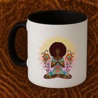 Meditation Yoga Afro Woman Coffee Mug thumb 2