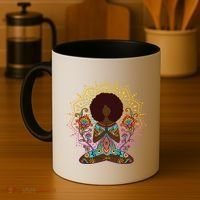 Meditation Yoga Afro Woman Coffee Mug thumb 4