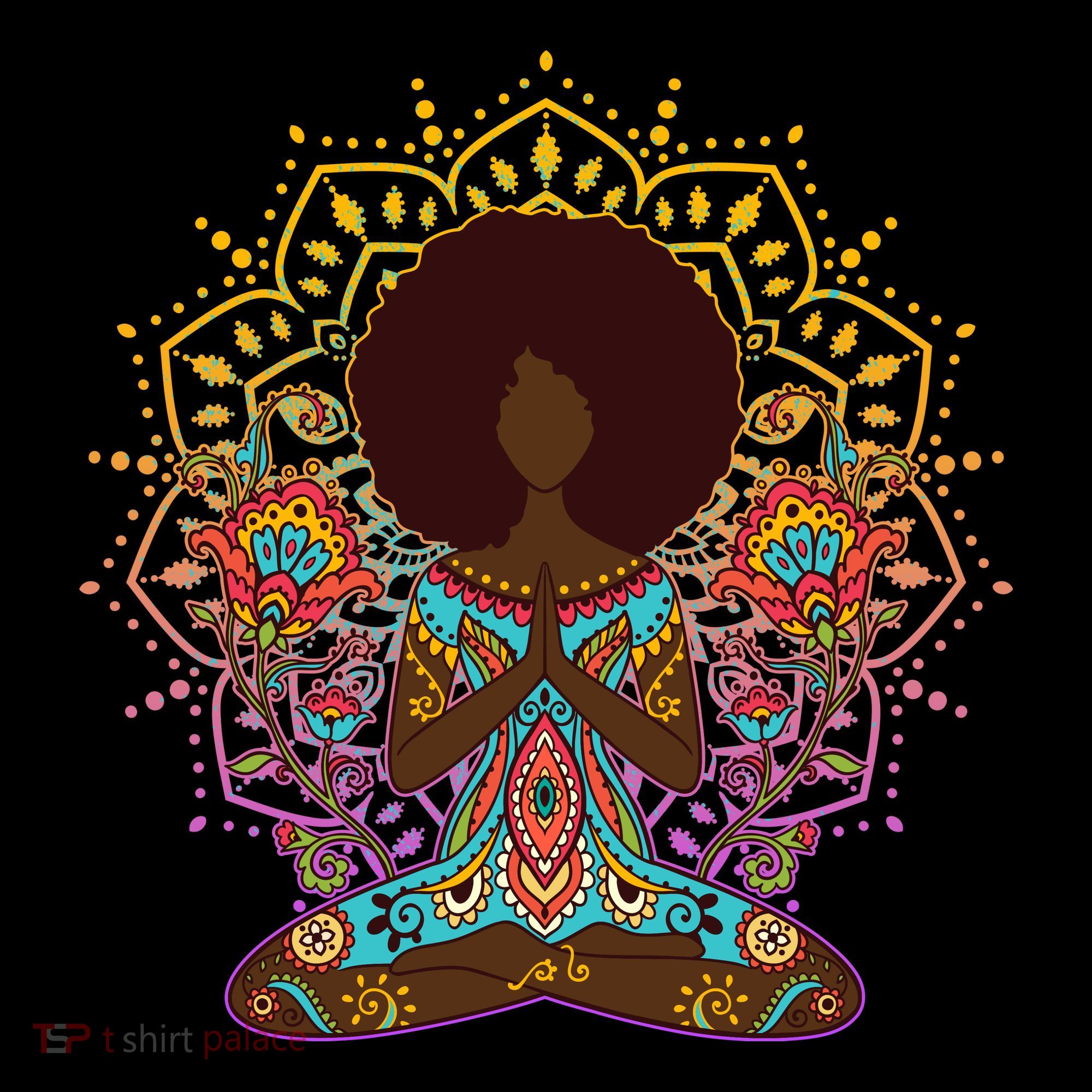 Meditation Yoga Afro Woman Coffee Mug