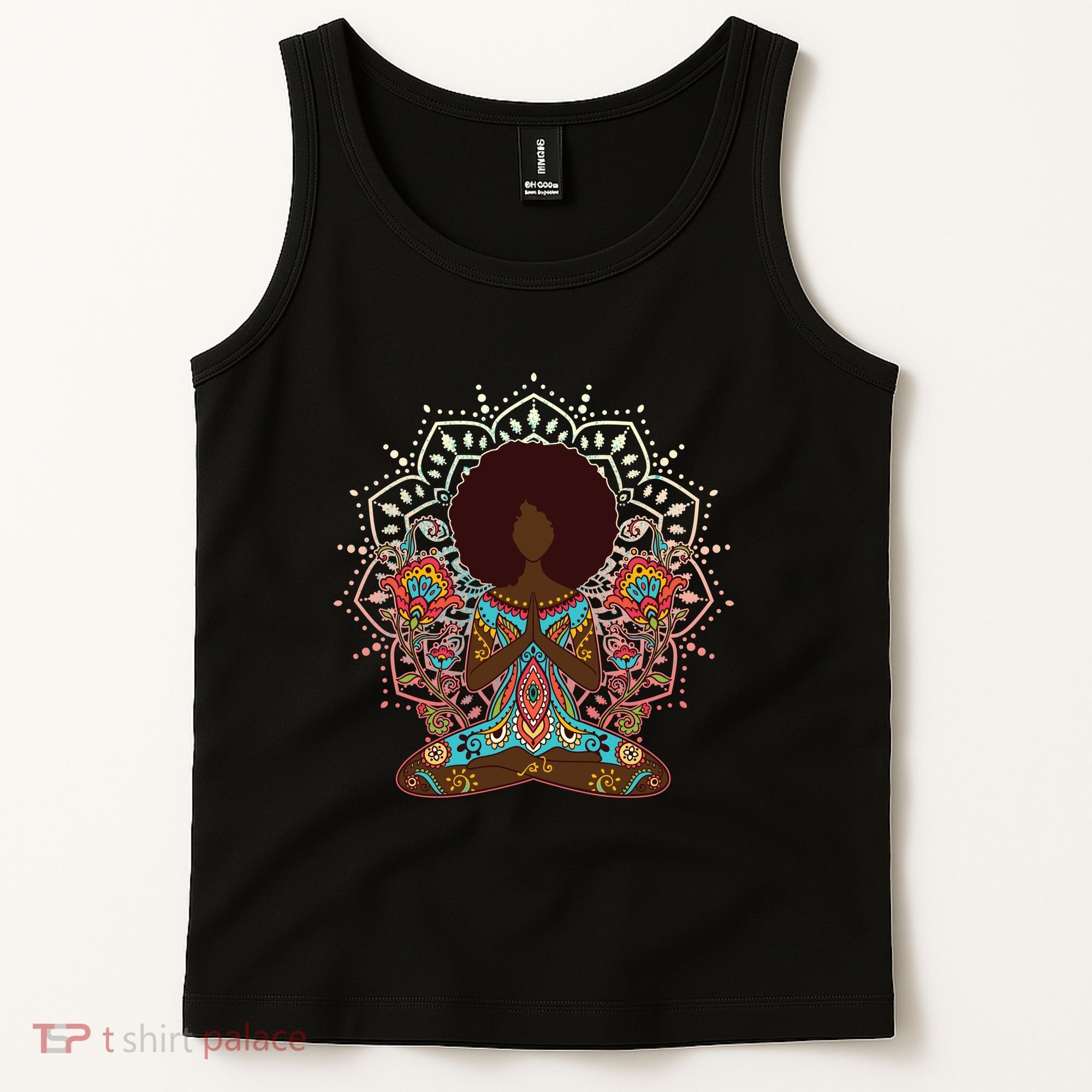 Meditation Yoga Afro Woman Tank Top