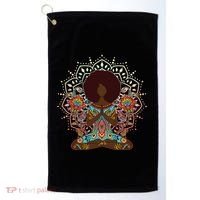 Meditation Yoga Afro Woman Golf Towel thumb 0