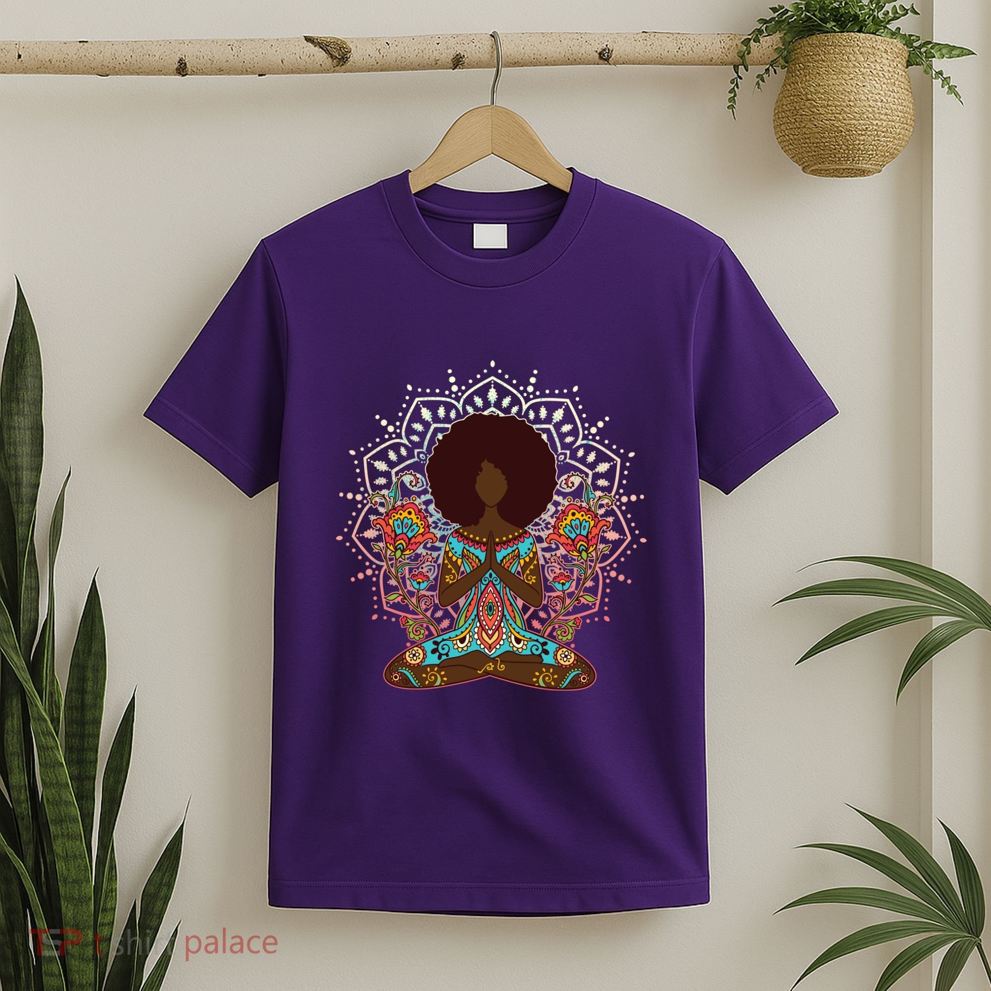 Meditation Yoga Afro Woman T-Shirt