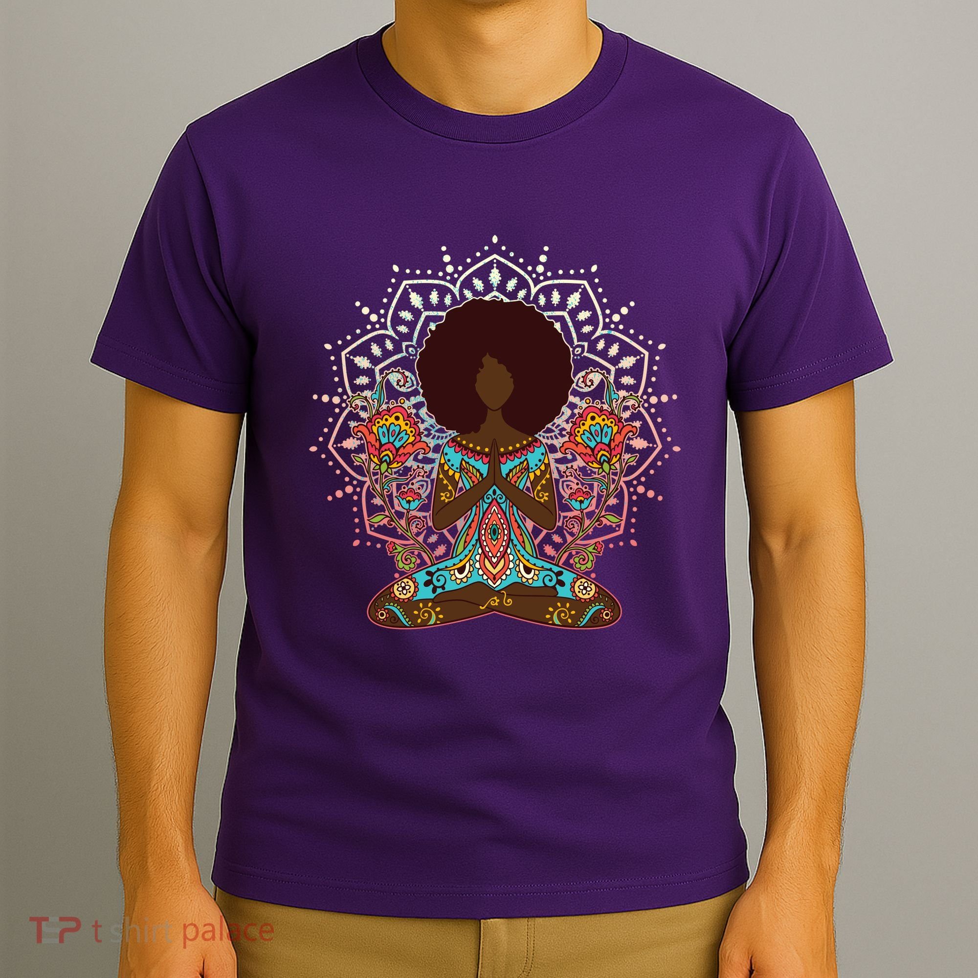 Meditation Yoga Afro Woman T-Shirt