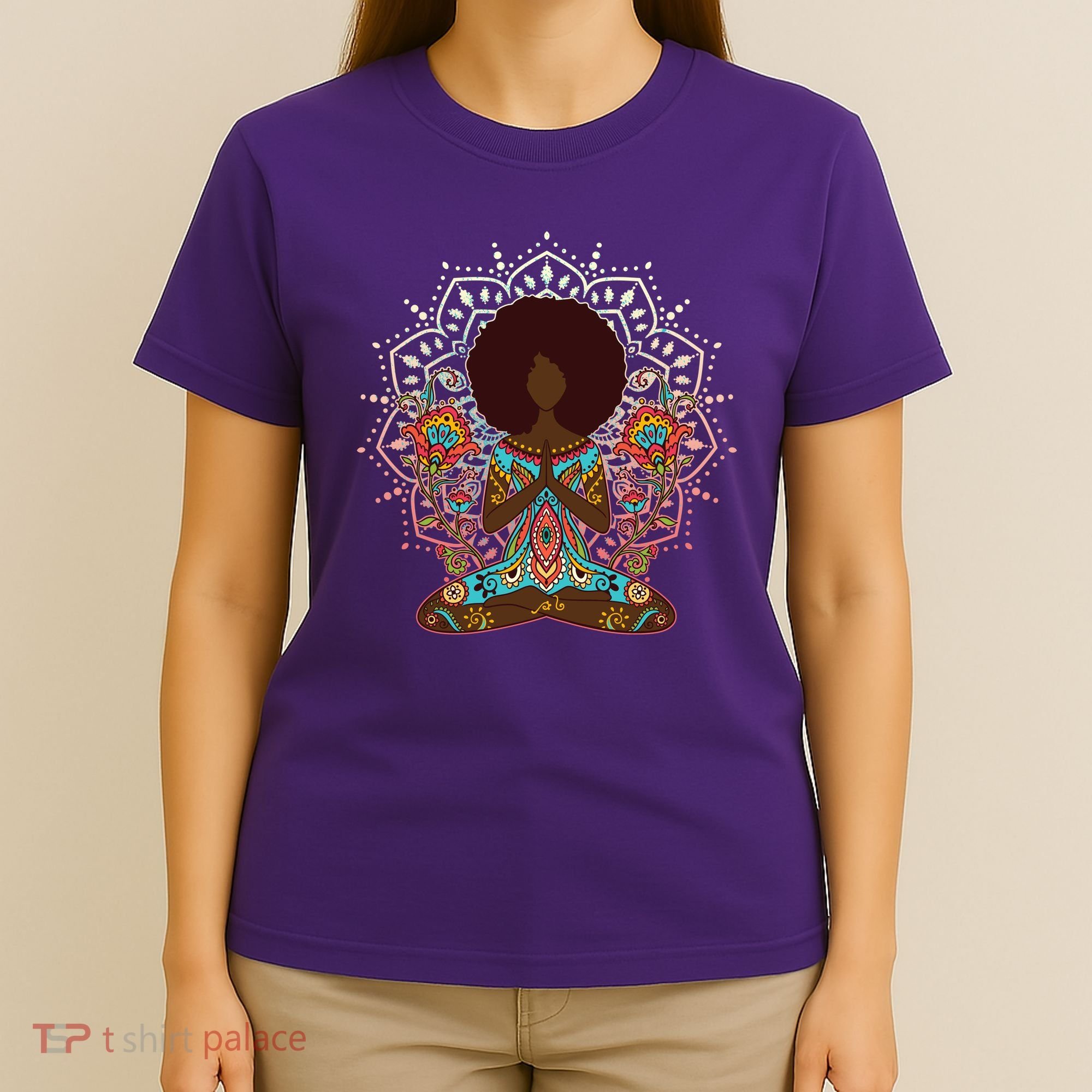 Meditation Yoga Afro Woman T-Shirt