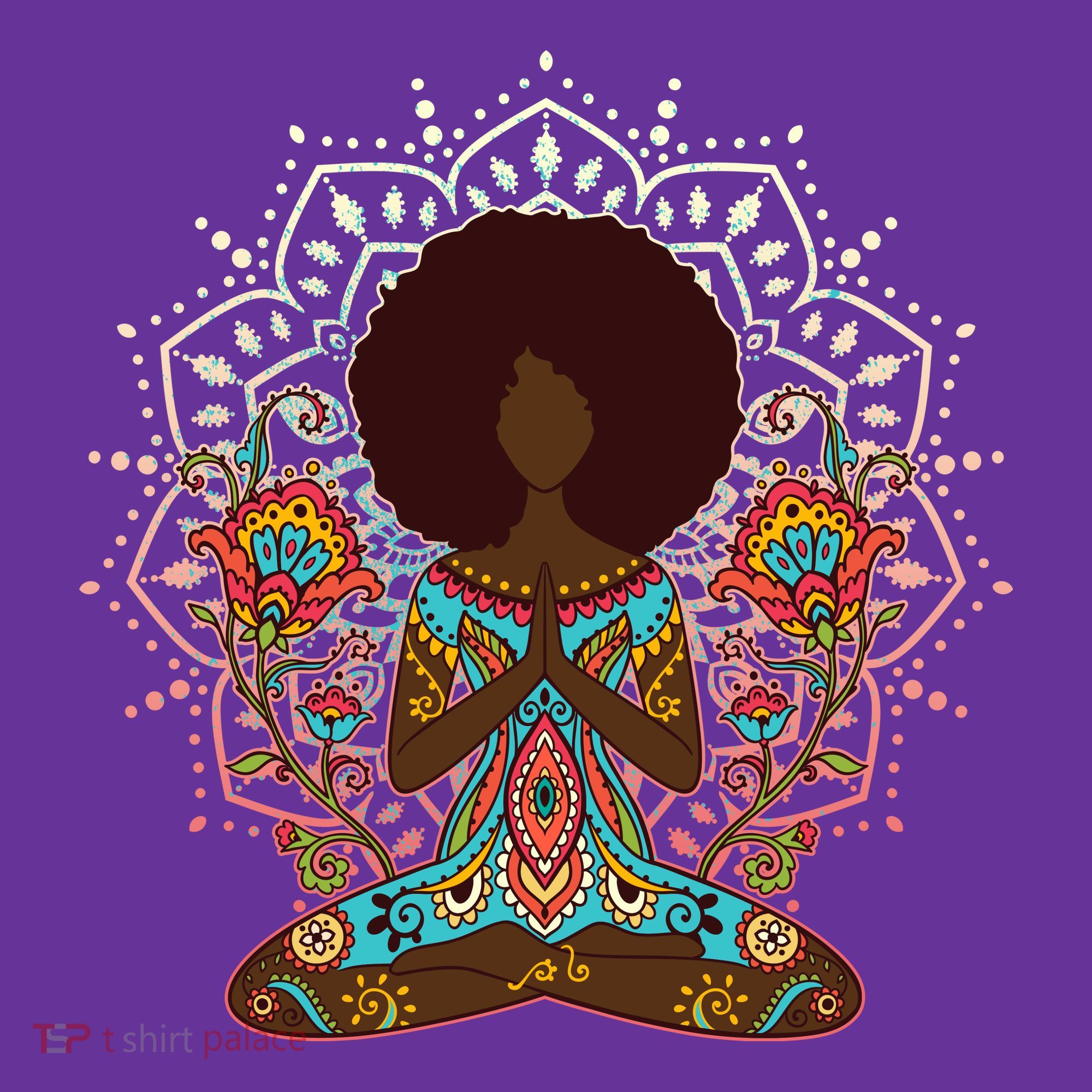 Meditation Yoga Afro Woman T-Shirt