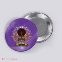 Meditation Yoga Afro Woman Button thumb 0