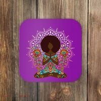 Meditation Yoga Afro Woman Coaster thumb 0