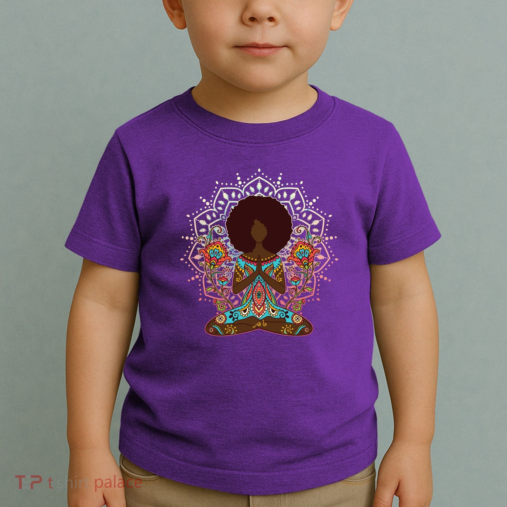 Meditation Yoga Afro Woman Toddler T-Shirt