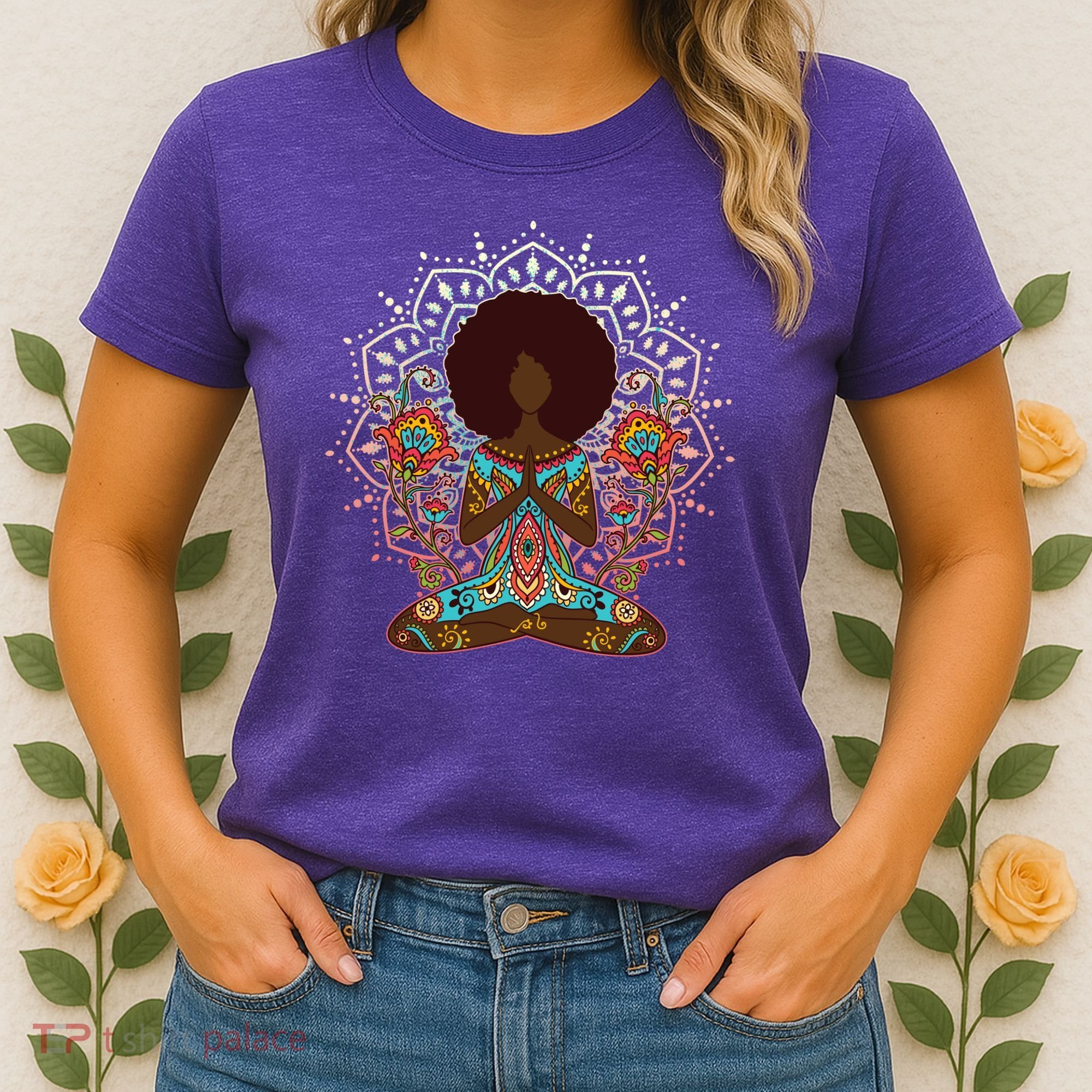 Meditation Yoga Afro Woman Women's T-Shirt