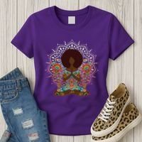 Meditation Yoga Afro Woman Women's T-Shirt thumb 3