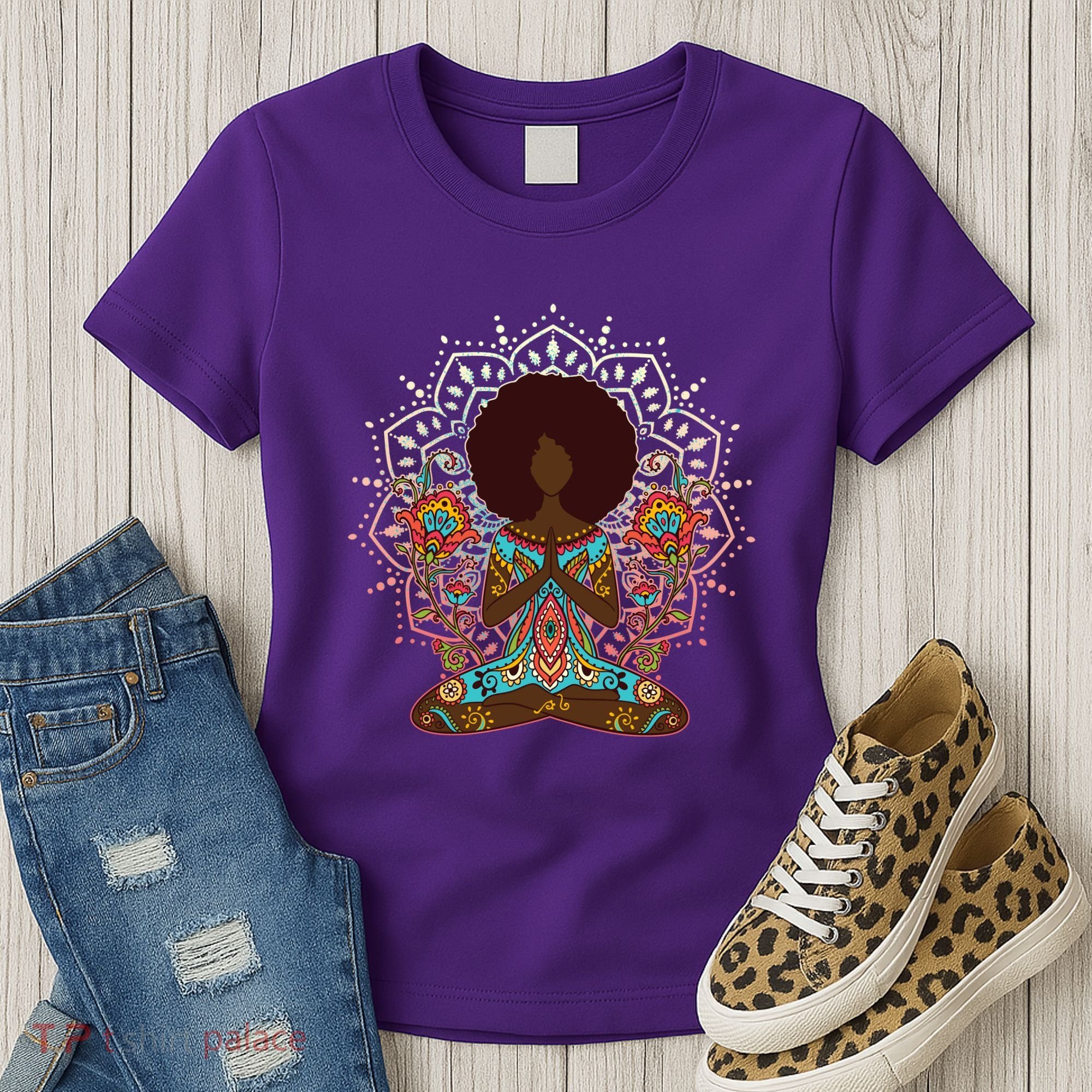 Meditation Yoga Afro Woman Women's T-Shirt