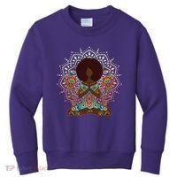 Meditation Yoga Afro Woman Kids Sweatshirt thumb 0
