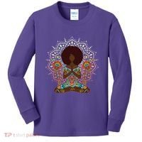 Meditation Yoga Afro Woman Kids Long Sleeve Shirt thumb 0