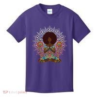 Meditation Yoga Afro Woman Kids T-Shirt thumb 0