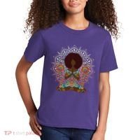 Meditation Yoga Afro Woman Kids T-Shirt thumb 2