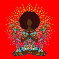 Meditation Yoga Afro Woman Santa Hat thumb 1